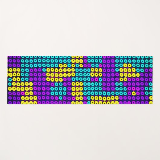 抽象芸術カラフル建物ブロックの幾何学的パターン ヨガマット (正面(横))