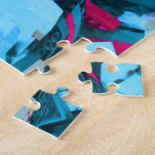 抽象芸術カラフル建物ブロック ジグソーパズル (側面)