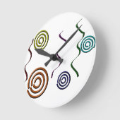 抽象芸術カラフル形状 ラウンド壁時計 (傾斜)