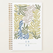 抽象芸術カラフル性リーフパーソナライズされた プランナー手帳 (正面)