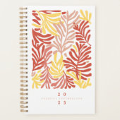 抽象芸術カラフル性リーフパーソナライズされた プランナー手帳 (正面)