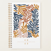 抽象芸術カラフル性リーフパーソナライズされた プランナー手帳 (正面)