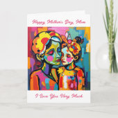 抽象芸術カラフル感傷的な母の日 カード (正面)