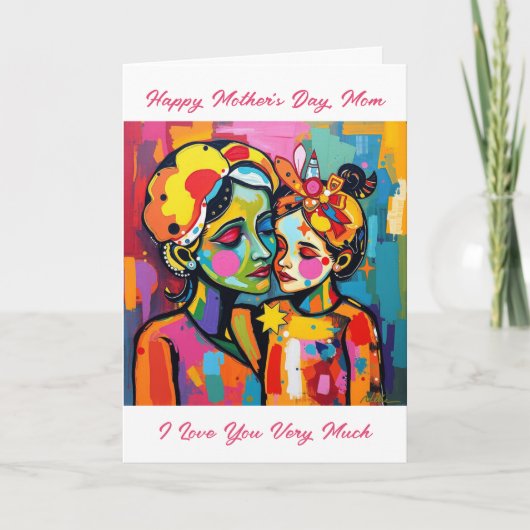 抽象芸術カラフル感傷的な母の日 カード (正面)