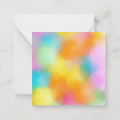 抽象芸術カラフル手書きモノグラムテンプレート ノートカード (裏面)