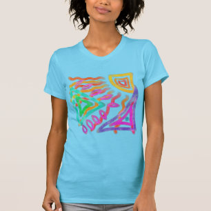 抽象芸術カラフル技術から衣服 Tシャツ