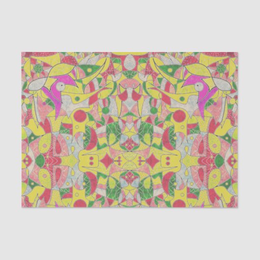 抽象芸術カラフル断片的パッチワーク 薄葉紙 (正面)