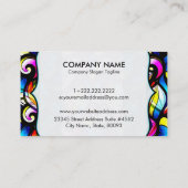 抽象芸術カラフル旋回ステンドグラステンプレート2 名刺 (裏面)