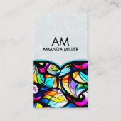 抽象芸術カラフル旋回ステンドグラステンプレート2 名刺 (正面)