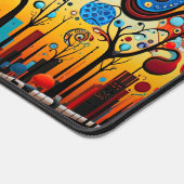 抽象芸術カラフル旋回ツリーの風景自然 デスクマット (コーナー)