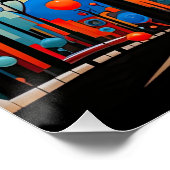 抽象芸術カラフル旋回ツリーの風景自然 ポスター (コーナー)