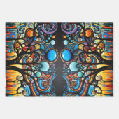 抽象芸術カラフル旋回ツリーの風景自然 ラッピングペーパーシート (正面3)