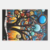 抽象芸術カラフル旋回ツリーの風景自然 ラッピングペーパーシート (正面3)