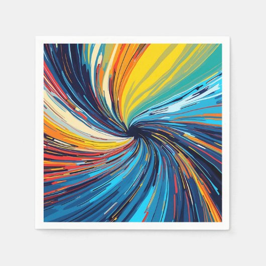 抽象芸術カラフル旋回 スタンダードカクテルナプキン (正面)