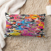 抽象芸術カラフル旋回 ランバークッション (ブランケット)