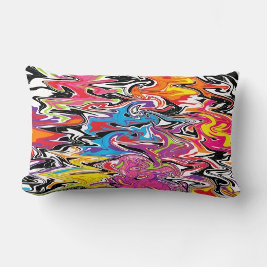 抽象芸術カラフル旋回 ランバークッション (正面)