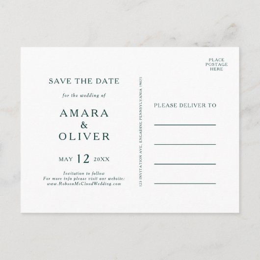 抽象芸術カラフル日付はがきを保存 インビテーションポストカード (裏面)