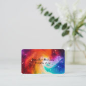 抽象芸術カラフル星雲名刺 名刺 (スタンド正面)