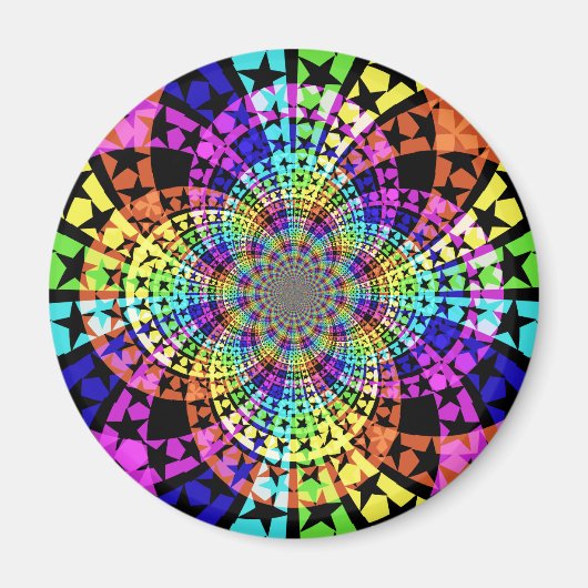 抽象芸術カラフル星 マグネット (正面)