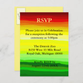 抽象芸術カラフル横向き – RSVPポストカード インビテーションポストカード (正面/裏面)