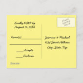 抽象芸術カラフル横向き – RSVPポストカード インビテーションポストカード (裏面)