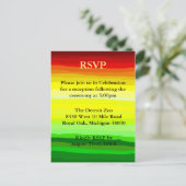 抽象芸術カラフル横向き – RSVPポストカード インビテーションポストカード (スタンド正面)