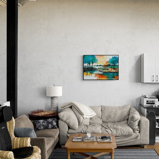 抽象芸術カラフル横絵を描景 ポスター