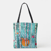 抽象芸術カラフル樺の木ツリーズトートバッグ トートバッグ (裏面)
