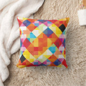 抽象芸術カラフル正方形 クッション (ブランケット)