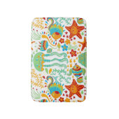 抽象芸術カラフル水中競技ライフカートゥーンスタイル バスマット (正面縦)