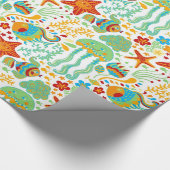 抽象芸術カラフル水中競技ライフカートゥーンスタイル ラッピングペーパー (角)