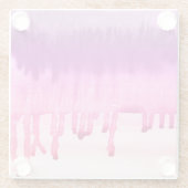 抽象芸術カラフル水彩ピンクマゼンタデザイン ガラスコースター (裏面)