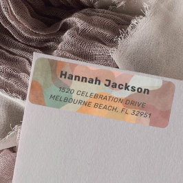 抽象芸術カラフル水彩差出人住所ラベル ラベル