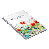 抽象芸術カラフル水彩春の花 ノートブック (右側)