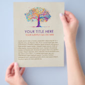 抽象芸術カラフル水彩木フライヤー チラシ (手)