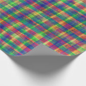 抽象芸術カラフル水彩格子模様 ラッピングペーパー (角)