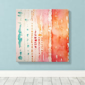 抽象芸術カラフル水彩画 キャンバスプリント (インサイチュ (ウッドフロア))