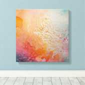 抽象芸術カラフル水彩画 キャンバスプリント (インサイチュ (ウッドフロア))