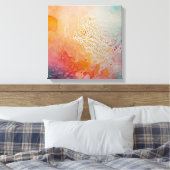 抽象芸術カラフル水彩画 キャンバスプリント (インサイチュ (寝室))