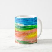 抽象芸術カラフル水彩画 コーヒーマグカップ (正面右)