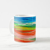 抽象芸術カラフル水彩画 コーヒーマグカップ (正面左)