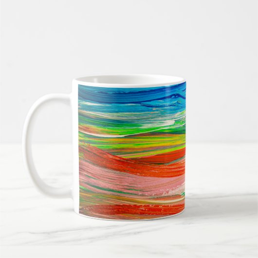 抽象芸術カラフル水彩画 コーヒーマグカップ (左)
