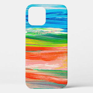抽象芸術カラフル水彩画 iPhone 12ケース
