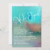 抽象芸術カラフル水彩私たちは駆け落ちスクリプト 招待状 (正面)