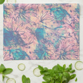 抽象芸術カラフル水彩花模様 キッチンタオル (折り畳み)
