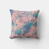 抽象芸術カラフル水彩花模様 クッション (正面)