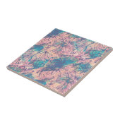 抽象芸術カラフル水彩花模様 タイル (側面)