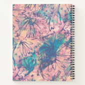 抽象芸術カラフル水彩花模様 ノートブック (裏面)