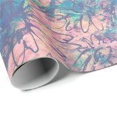 抽象芸術カラフル水彩花模様 ラッピングペーパー (ロールコーナー)