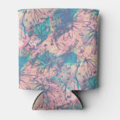 抽象芸術カラフル水彩花模様 缶クーラー (正面)